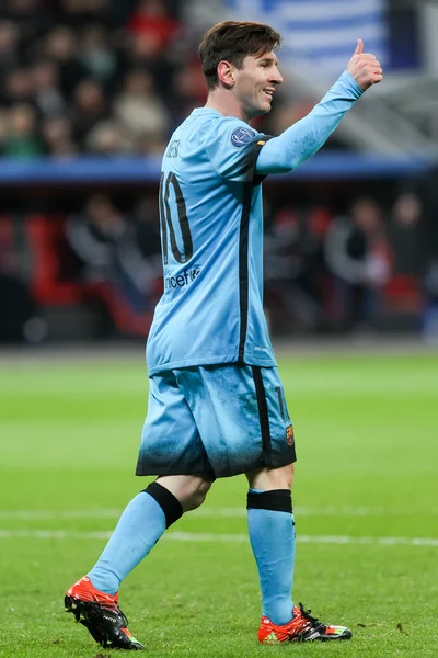 Lionel Messi during the UEFA Champions League game between Bayer — Stock Photo, Image