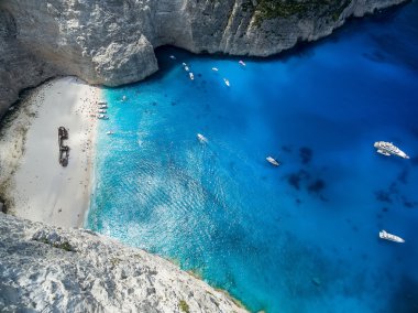 Zakynthos, Navagio Beach Navagio (batık) Beach'te görülmektedir