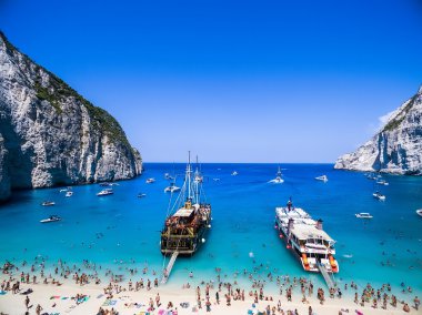 Zakynthos, Navagio Beach Navagio (batık) Beach'te görülmektedir
