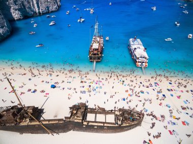 Zakynthos, Navagio Beach Navagio (batık) Beach'te görülmektedir