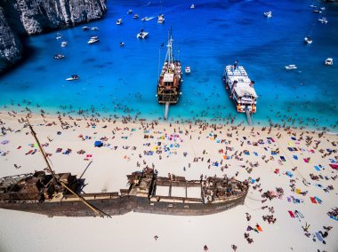 Zakynthos, Navagio Beach Navagio (batık) Beach'te görülmektedir