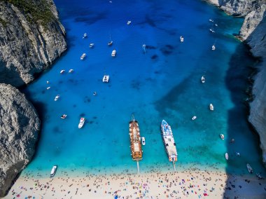 Zakynthos, Navagio Beach Navagio (batık) Beach'te görülmektedir