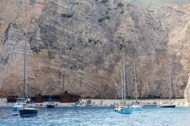 Zakynthos, Navagio Beach Navagio (batık) Beach'te görülmektedir
