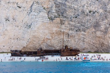 Zakynthos, Navagio Beach Navagio (batık) Beach'te görülmektedir