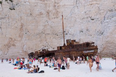 Zakynthos, Navagio Beach Navagio (batık) Beach'te görülmektedir