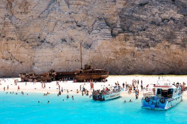 Zakynthos, Navagio Beach Navagio (batık) Beach'te görülmektedir