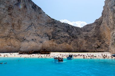 Zakynthos, Navagio Beach Navagio (batık) Beach'te görülmektedir