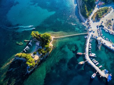 Arial Marina Manzaralı tekne Bay Zakynthos, Yunanistan