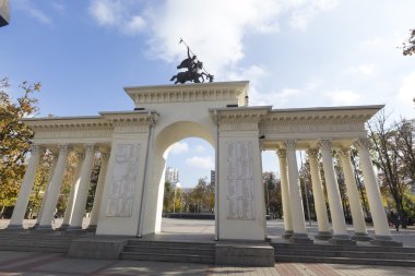 Heykeller ve anıtlar Krasnodar, Rusya'nın görünümü. 