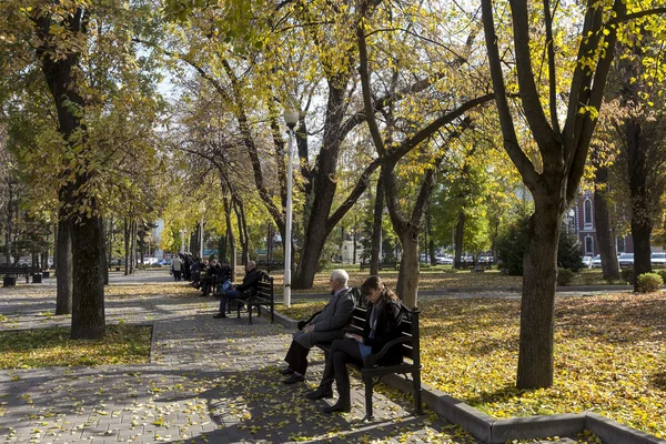 View of a park in Krasnodar, Russia. Under the Koppen climate cl — Stock Photo, Image