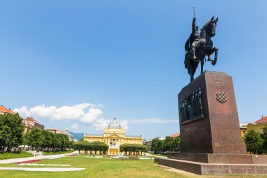 Zagreb, Hırvatistan'daki Hırvat Kral Tomislav Anıtı.