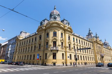 Zagreb, Hırvatistan'ın şehir merkezinde binalar. Mimarisi