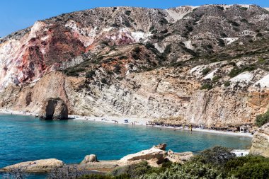 Firiplaka Beach, Milos, Yunanistan güzel doğal renkler