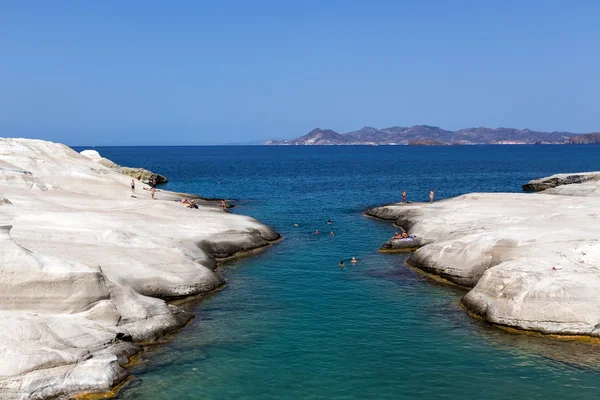 Spiaggia di Sarakiniko, isola di Milos, Cicladi, Grecia — Foto Stock