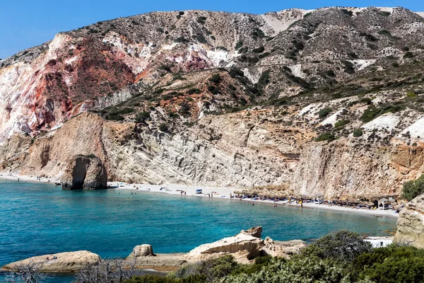Gyönyörű természetes színek, a Firiplaka beach, Milos, Görögország — Stock Fotó