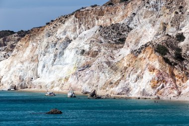 Firiplaka Beach, Milos, Yunanistan güzel doğal renkler