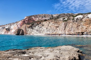 Firiplaka Beach, Milos, Yunanistan güzel doğal renkler
