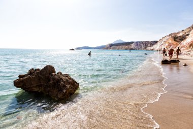 Firiplaka Beach, Milos, Yunanistan güzel doğal renkler