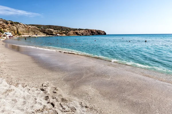 Piękne, naturalne kolory Firiplaka Beach, Milos, Grecja — Zdjęcie stockowe