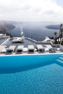lüks resort yüzme havuzunda santorini, Yunanistan