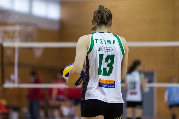 Yunan Kadınlar Voleybol Ligi oyun Aias Rakip Panathinaikos — Stok fotoğraf