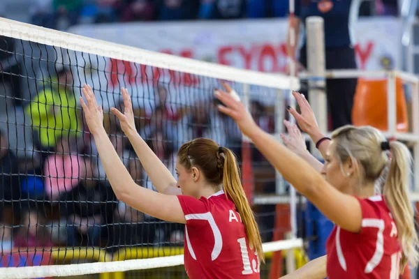 Greek Women Volleyball League game Aias vs Panathinaikos — Stock Photo, Image