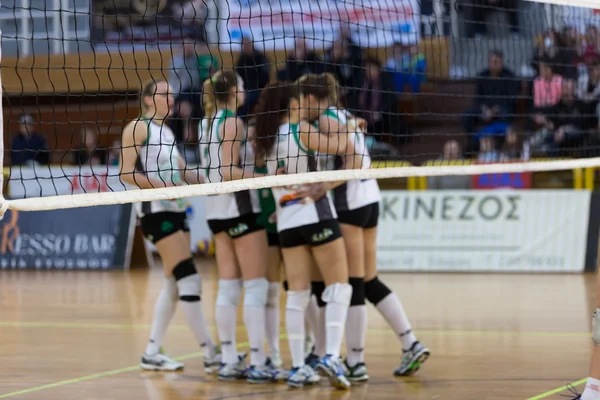 Greek Women Volleyball League game Aias vs Panathinaikos — Stock Photo, Image