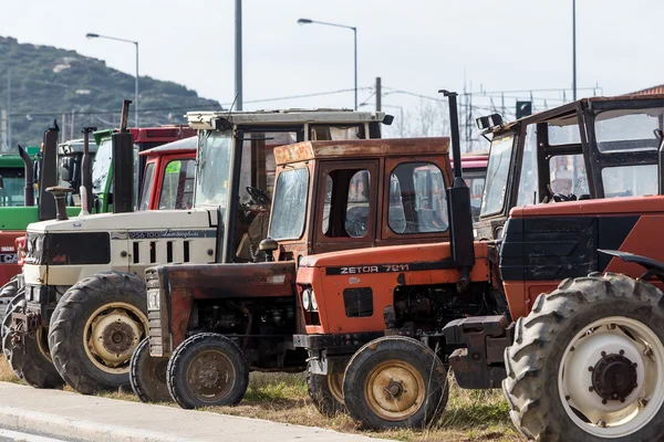 Lotta contro gli agricoltori della regione agricola della Tessaglia — Foto Stock