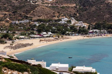Yunan Adası Ios Island, Cyclad kıyılarına havadan görünümü