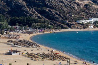 Yunan Adası Ios Island, Cyclad kıyılarına havadan görünümü