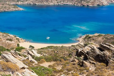 Mylopotas beach, Ios Island, Cyclades, Ege, Yunanistan