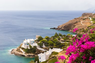 Harika manzarasını şehir binaları Ios Island, Yunanistan