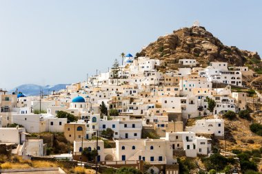 Harika manzarasını şehir binaları Ios Island, Yunanistan