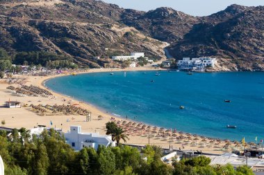 Yunan Adası Ios Island, Cyclad kıyılarına havadan görünümü