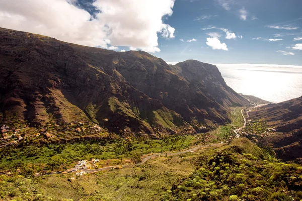 Údolí Valle Gran Rey, na ostrově La Gomera — Stock fotografie
