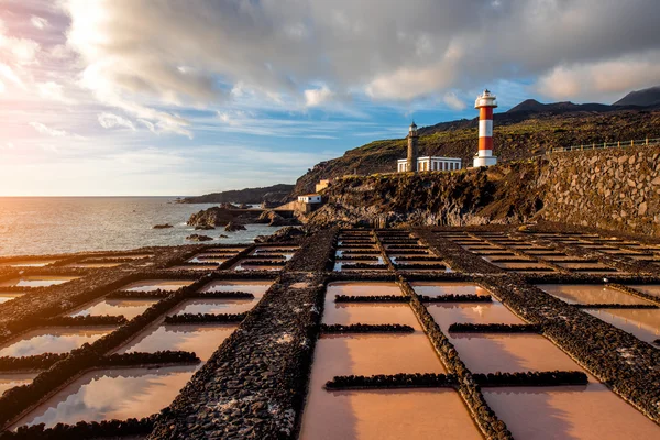Garam produksi di pulau La Palma — Stok Foto