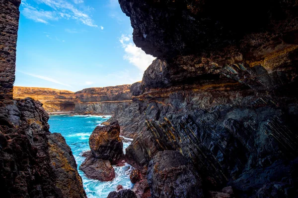 Volcanic caves near Ajuy village on Fuerteventura island — Stock Photo, Image