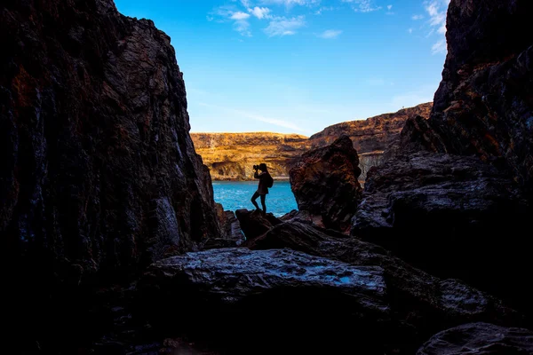 Grotte vulcaniche vicino al villaggio di Ajuy sull'isola di Fuerteventura — Foto Stock