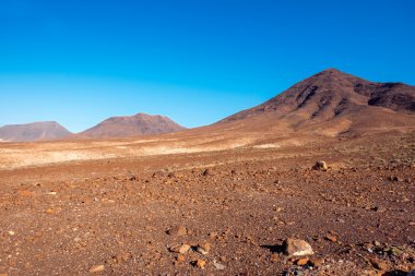 Fuerteventura adada Dağları ile ıssız manzara