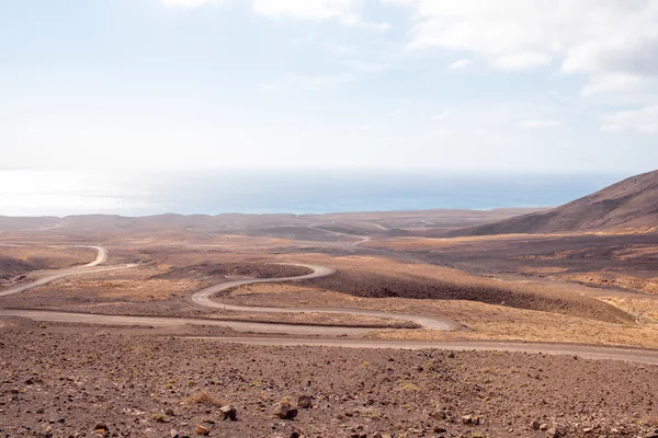 카나리아 섬에 지상도로와 황량한 풍경 — 스톡 사진