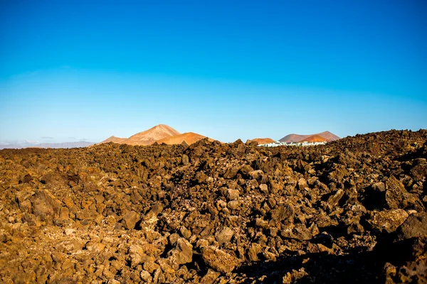 Volcanic landscape on Lanzarote island — Stock Photo, Image