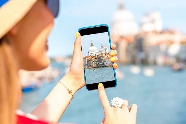 Venecia en la pantalla del teléfono — Foto de Stock