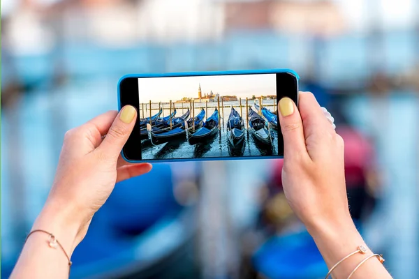 Venecia en la pantalla del teléfono — Foto de Stock