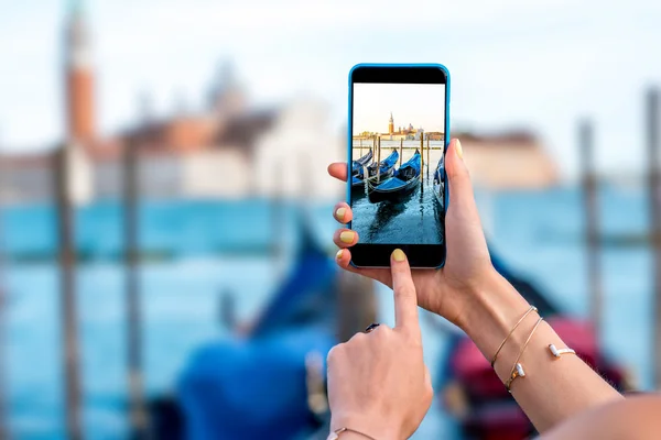 Venecia en la pantalla del teléfono — Foto de Stock