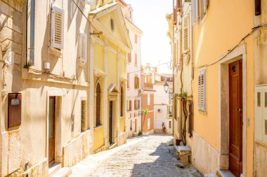 Piran şehir sokak görünümü