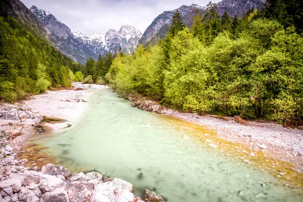Vista paisagem em alpes eslovenos — Fotografia de Stock