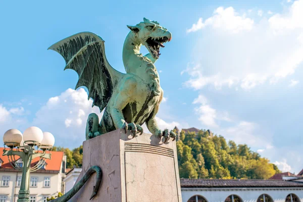 Sárkány szobor ljubljanában — Stock Fotó