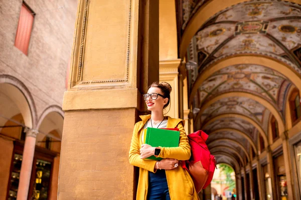 Student i Bologna city — Stockfoto