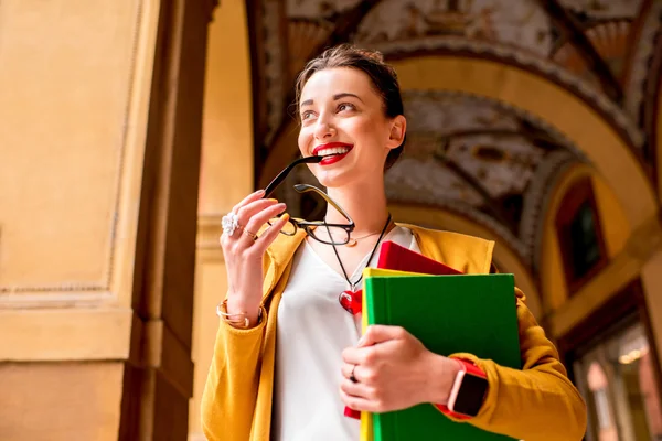 Student w mieście Bolonia — Zdjęcie stockowe