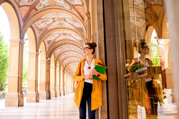 Student in Bologna stad — Stockfoto